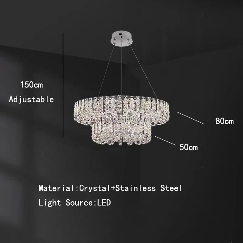 Afralia™ Crystal Pendant Ceiling Lamp LED Luxury Hanging Light