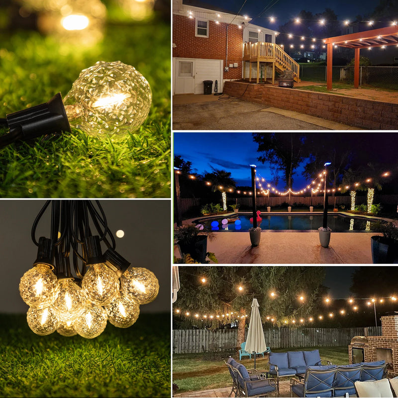 Afralia™ Dimmable LED G40 String Lights | 50FT 65FT Connectable Outdoor Fairy Light