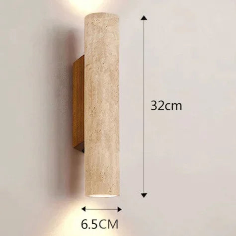 Afralia™ Travertine Natural Stone Wall Sconce Light with E27 Bulb