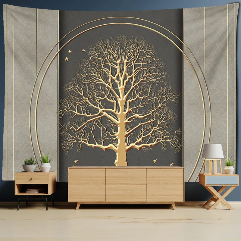 Afralia™ Money Tree Tapestry Wall Hanging for Boho Nature Plant Vibes