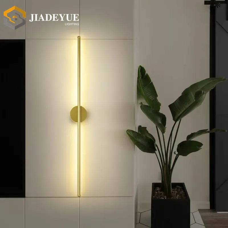 Afralia™ Modern Golden LED Wall Lamp for Home Decor, Bedroom, Living Room & Sofa Background