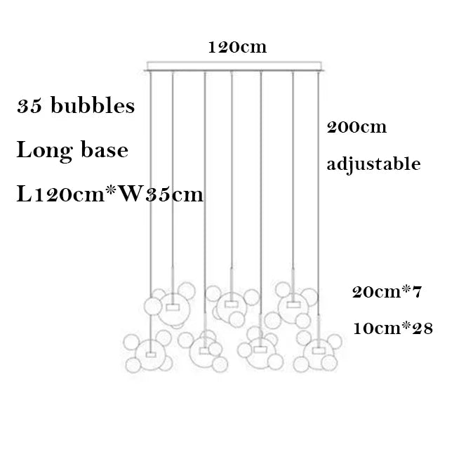 Afralia™ Bubble Ball Pendant Light: Golden Iron Glass Lamp for Kitchen Island, LED Fixtures