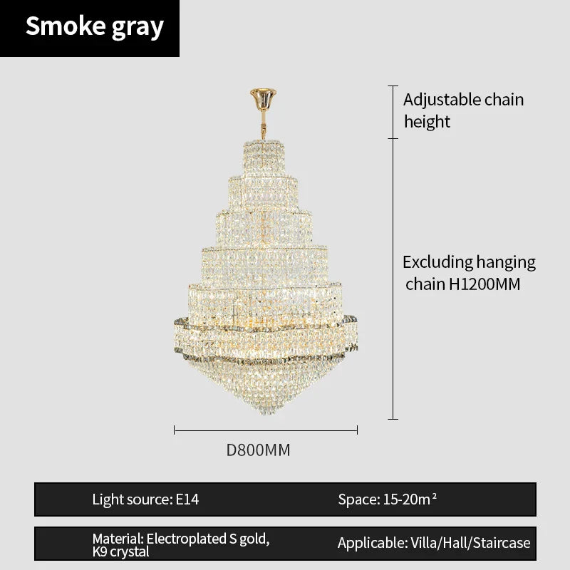 Afralia™ Modern Crystal Duplex Chandelier for Luxurious European Style Villa Living Room