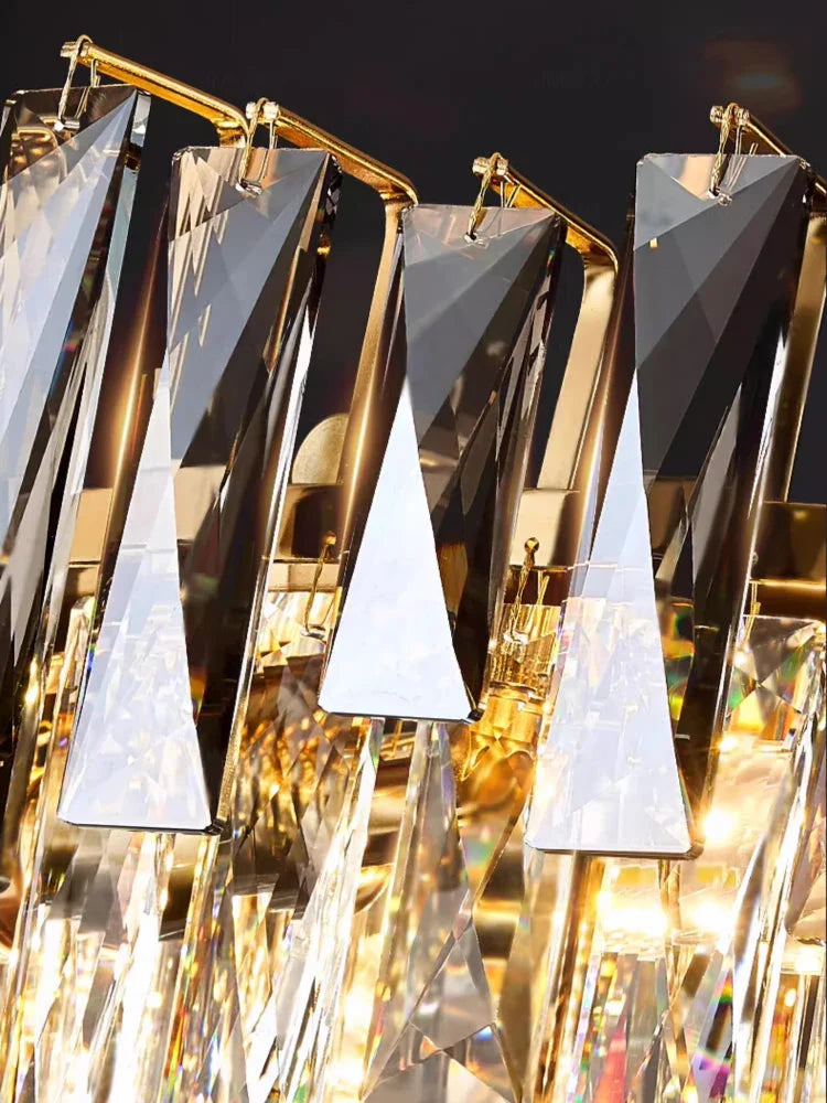 Afralia™ Gold Crystal Chandelier Modern LED Pendant Lamps