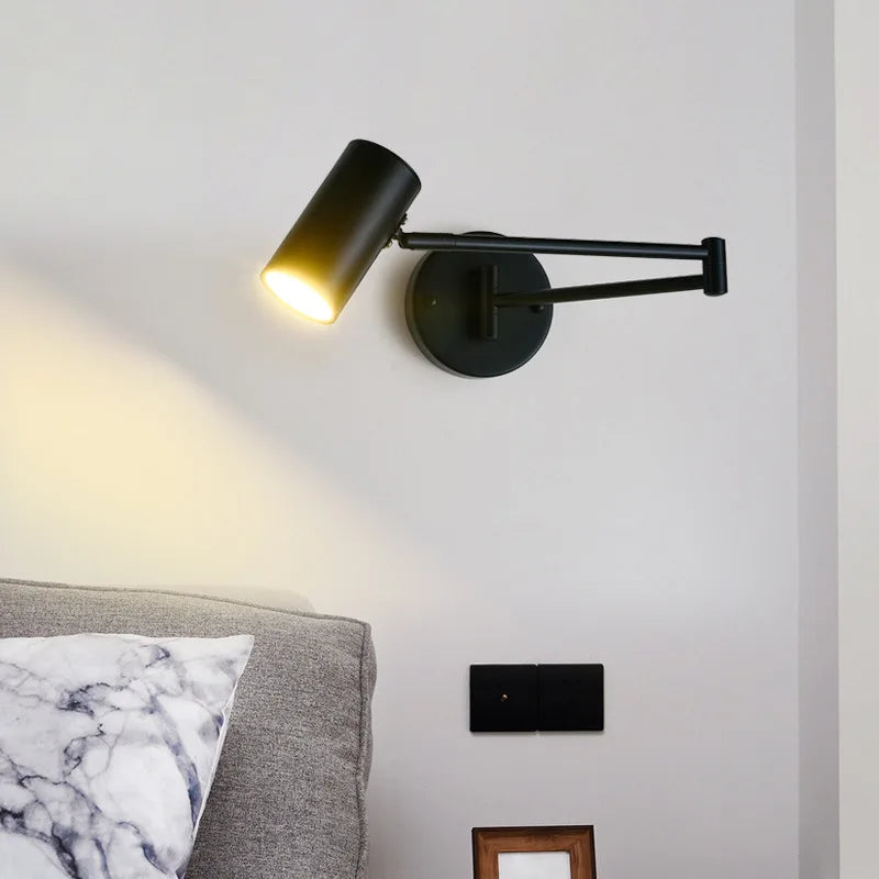 Afralia™ LED Rotatable Wall Lamp Gold Black White Metal Sconce E27 Bulb