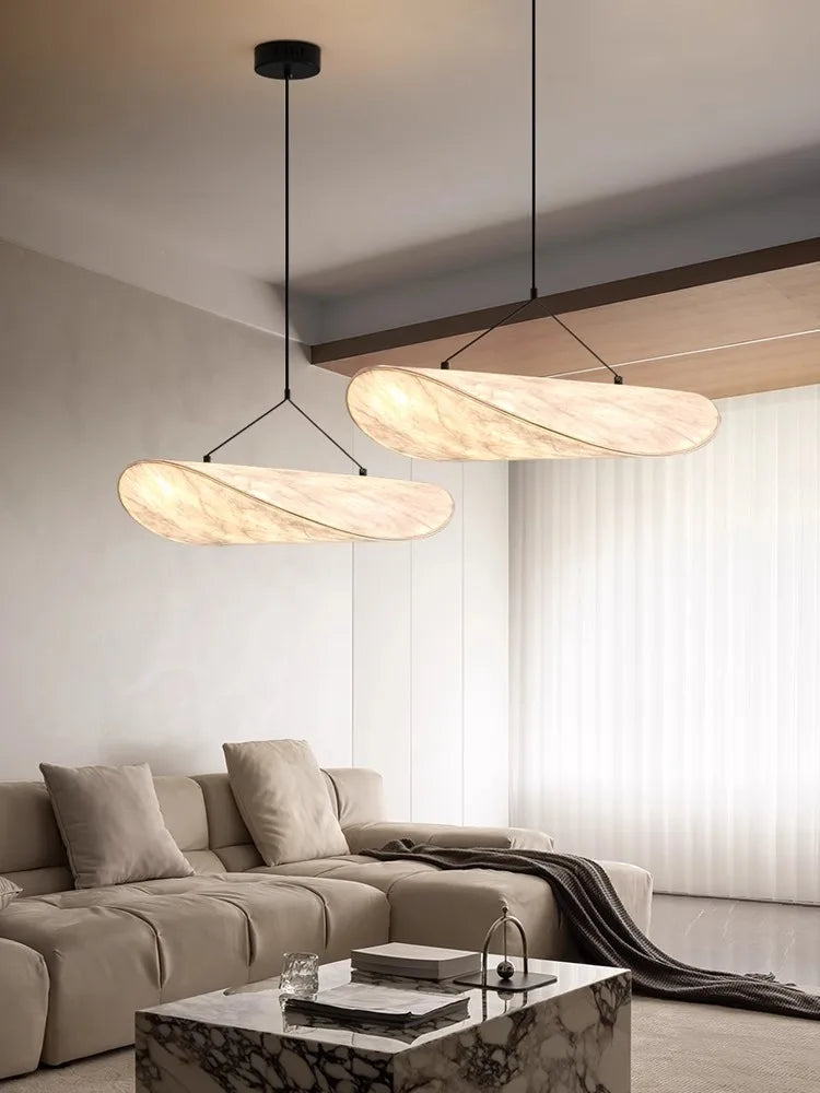 Afralia™ Silk Ceiling Pendant Chandeliers for Modern Minimalist Living Bedroom Decor