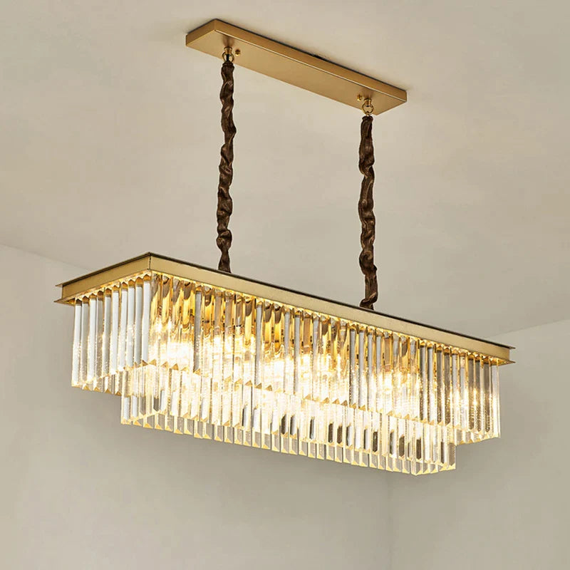 Afralia™ LED Crystal Chandeliers: Modern Luxury Gold Black Pendant Light for Home Decoration