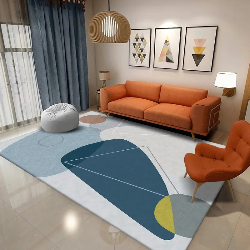 Afralia™ Nordic Velvet Carpets Luxury Living Room Bedroom Rug Anti-Slip Durable Easy Clean