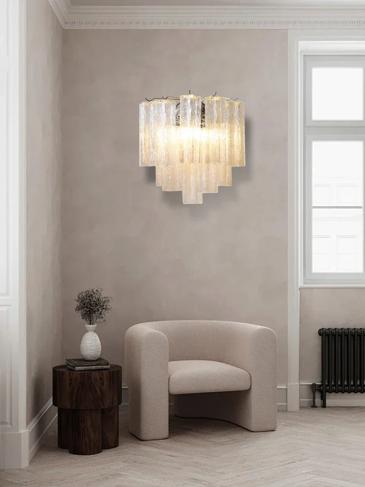 Pink Glass Wall Sconce Lamps LED - Afralia™ Modern Home Decor Aisle Hotel Light