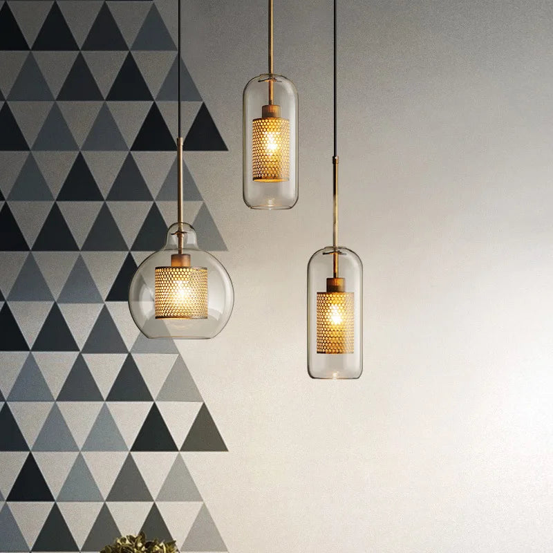 Afralia™ Nordic Glass Pendant Light for Kitchen Coffee Bar Dining