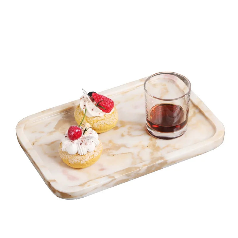 Afralia™ Rainforest Brown Marble Tray: Luxury Home Decor for Vanity, Dresser, Bathroom