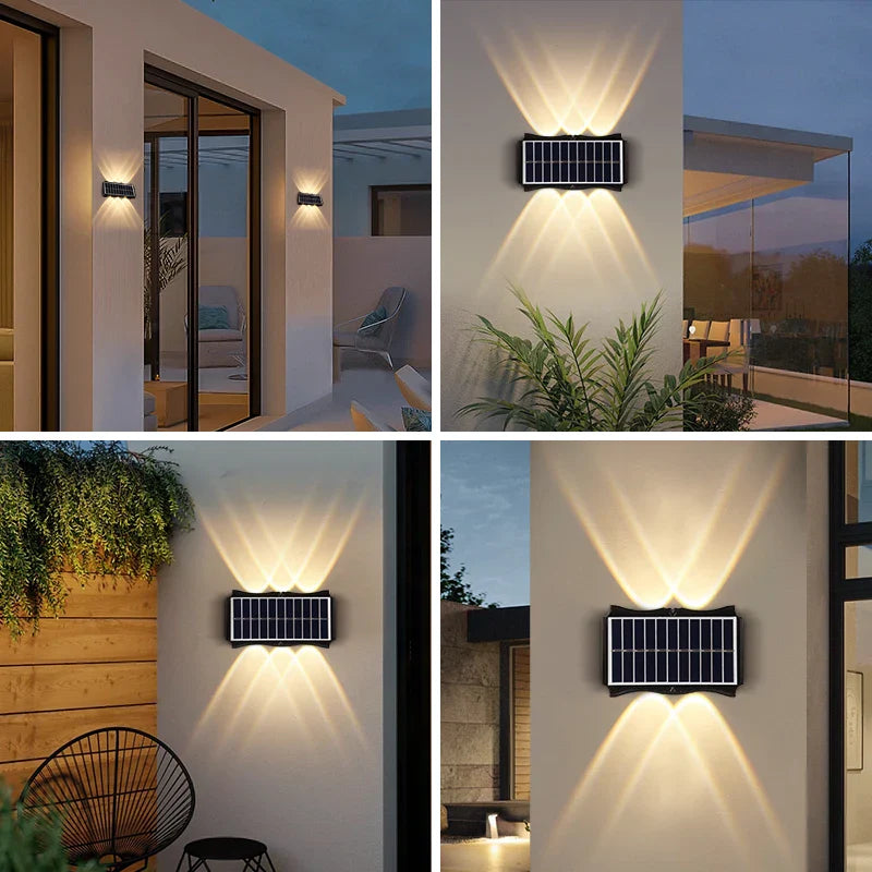 Afralia™ Outdoor Solar Garden Wall Lights Sensor Waterproof Luminous Lamp