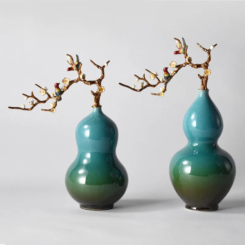 Enamel Color Gourd Ceramic Decoration for Home & Office by Afralia™