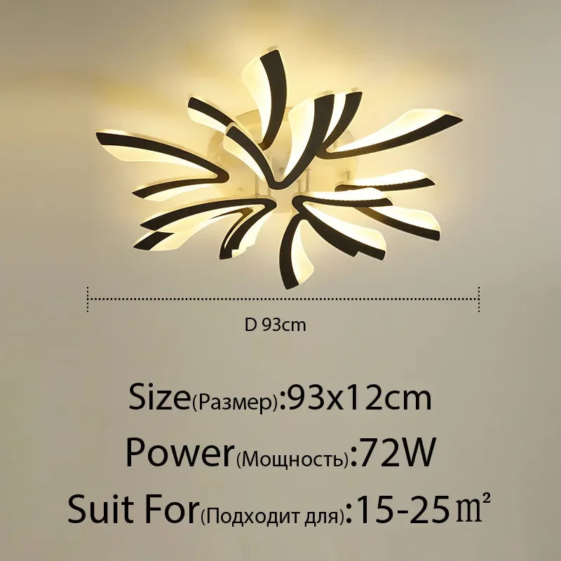 Afralia™ LED Ceiling Chandelier with Remote Control for Home Décor