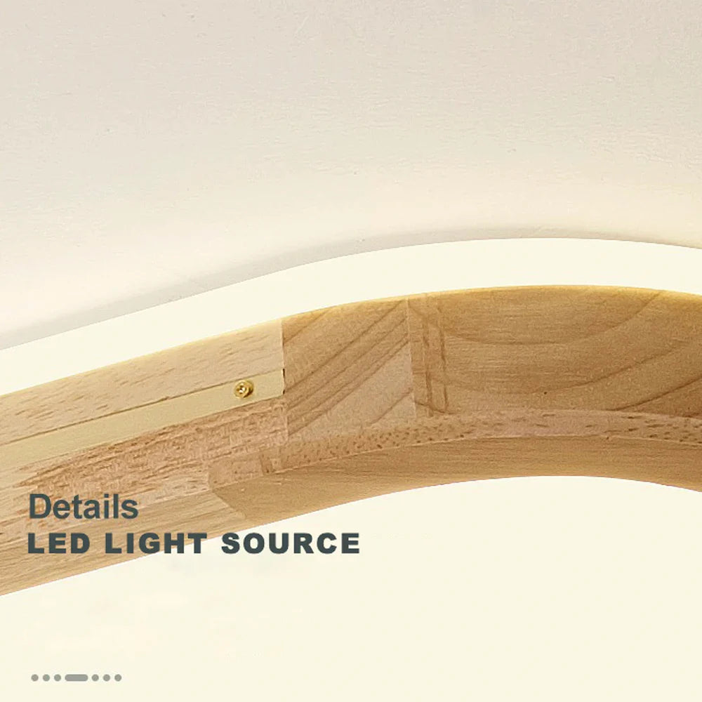 Afralia™ Wood LED Ceiling Lamp | Decorative Solid Wood & Acrylic Panels