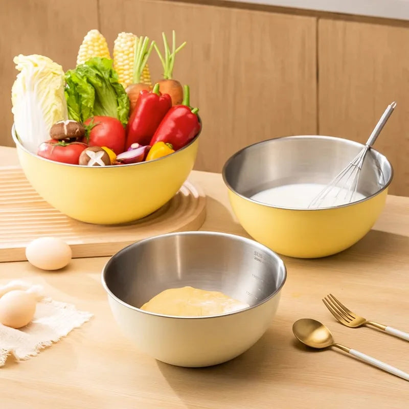 Afralia™ Stainless Steel Mixing Bowls Set for Kitchen Cooking and Baking