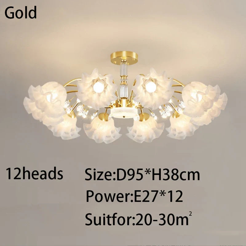 Afralia™ Modern E27 Flower Chandelier for Living Room, Bedroom, and Restaurant