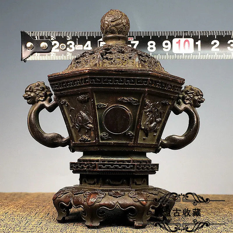 Afralia™ Bronze Sacred Beasts Incense Burner Set