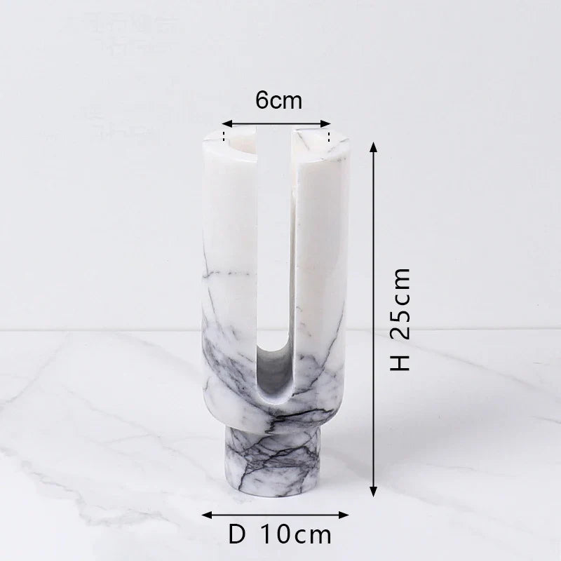 Afralia™ Marble Candle Holder for Wedding Dinning Party Tealight Stand Vintage Decor