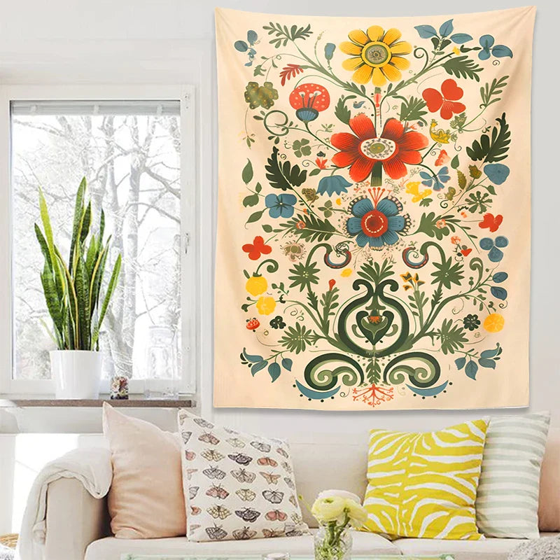 Afralia™ Floral Tapestry Wall Hanging: Celestial Flower Decor for Living Room & Bedroom