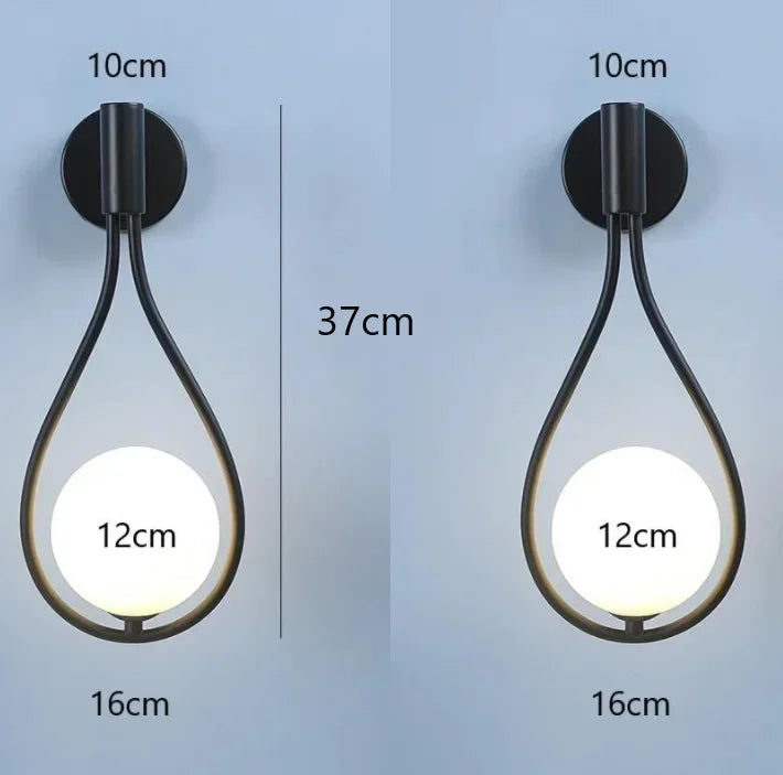 Afralia™ Metal Glass Ball Wall Lamp: Modern Nordic Design for Living Room, Bedroom, Aisle & Staircase