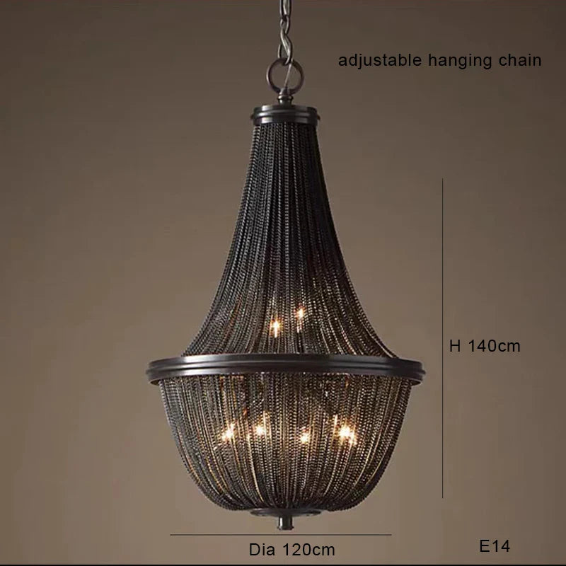 Afralia™ Black Tassel Ceiling Chandelier: Designer Dimmable Home Decor for Living Room