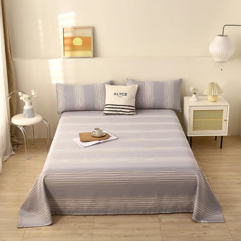 Afralia™ Cartoon Printed Cotton Bedspread | Queen King | Durable Coarse Cloth | All Seasons