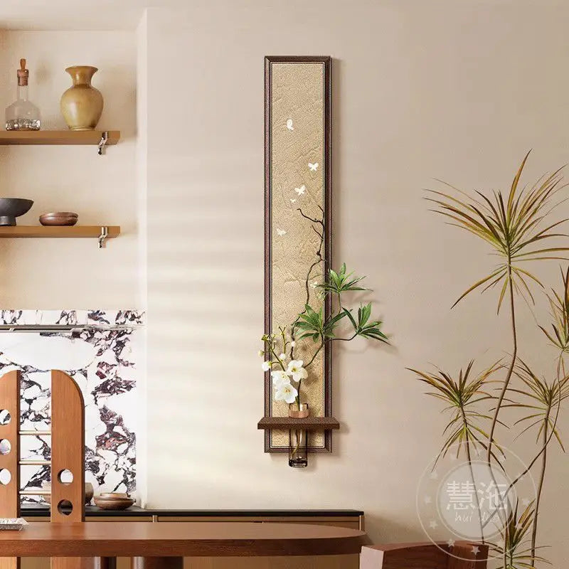 Afralia™ Sandstone Wall Landscape Home Decor: Medieval Style Living Room Painting & Water Plants Mural
