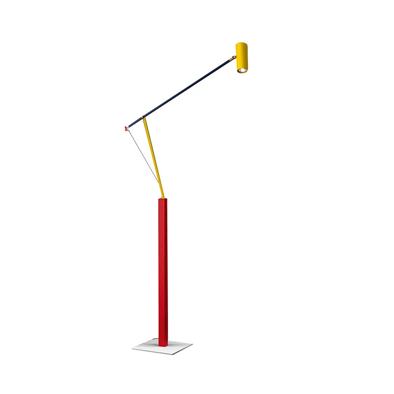 Afralia™ Art Deco Colorful Metal Floor Lamp with Joint Rotating Arm