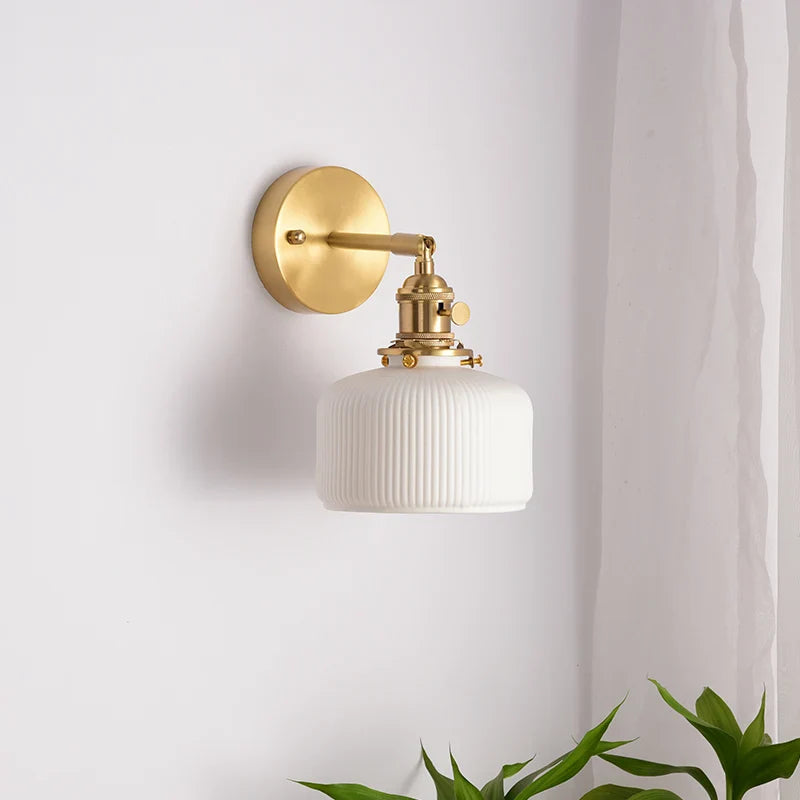 Afralia™ White Ceramic LED Wall Lights for Home Lighting in Bedroom, Living Room, Bathroom