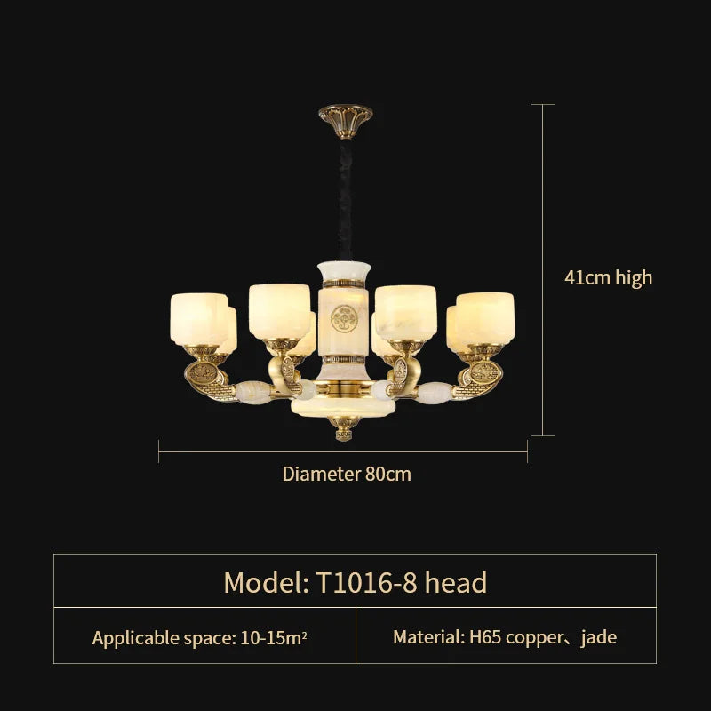 Afralia™ Jade Copper Chandelier: Luxury European Style for Living Room, Bedroom, Dining Room Lighting