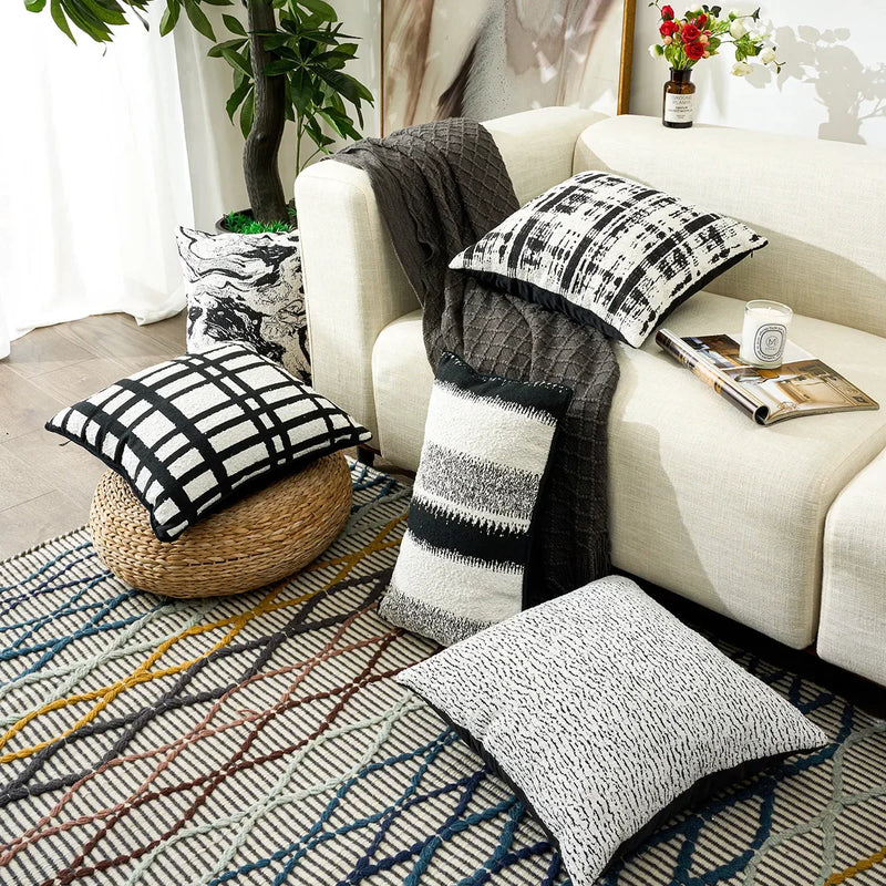 Afralia™ Geometric Chenille Pillow Cover: Stylish Nordic Jacquard Cushion for Sofa