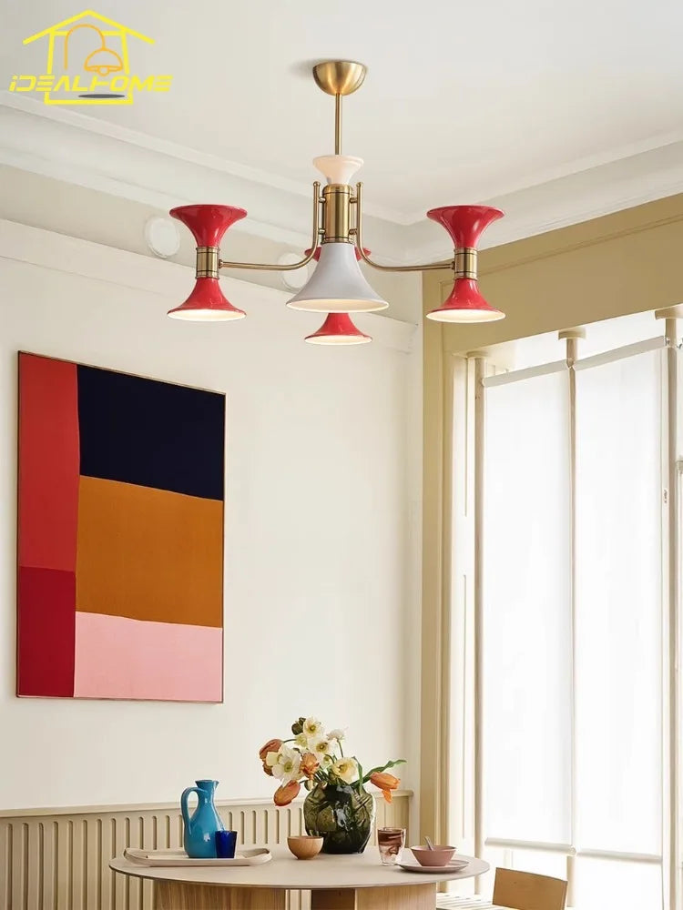 Afralia™ Modern Designer LED Chandelier Iron Art Decorative Hanging Lamp for Living Room