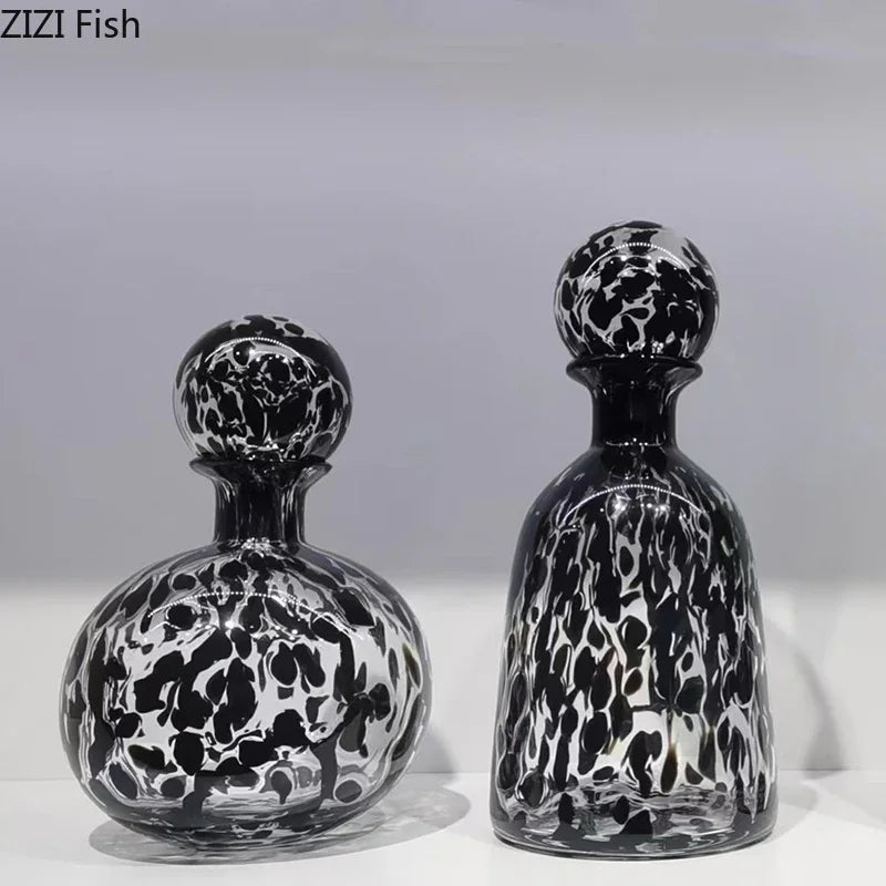 Afralia™ Leopard Texture Glass Vase: Modern Floral Vase for Chic Room Decor