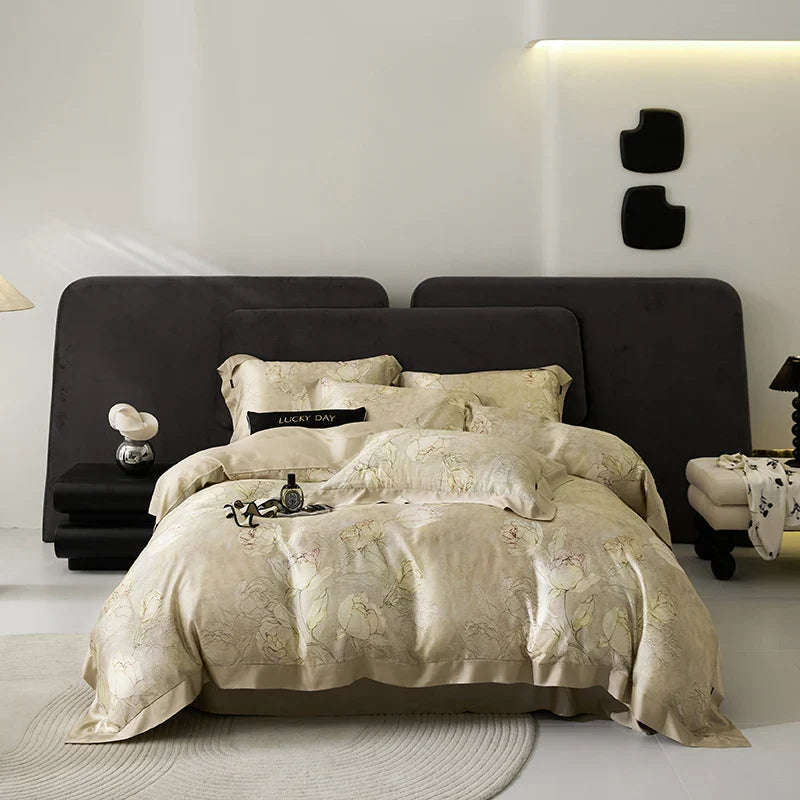 Afralia™ Eucalyptus Fiber Bedding Set: Duvet Cover, Bed Sheet, Fitted Sheet, Pillowcases