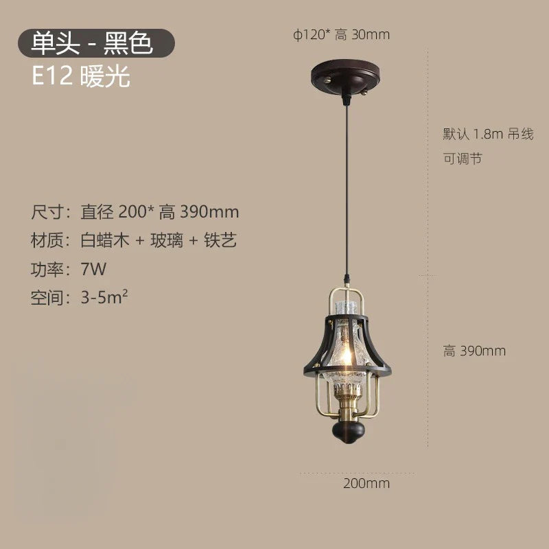 Afralia™ Vintage Medieval Kerosene Pendant Lights | Retro Industrial LED Hanging Lamp
