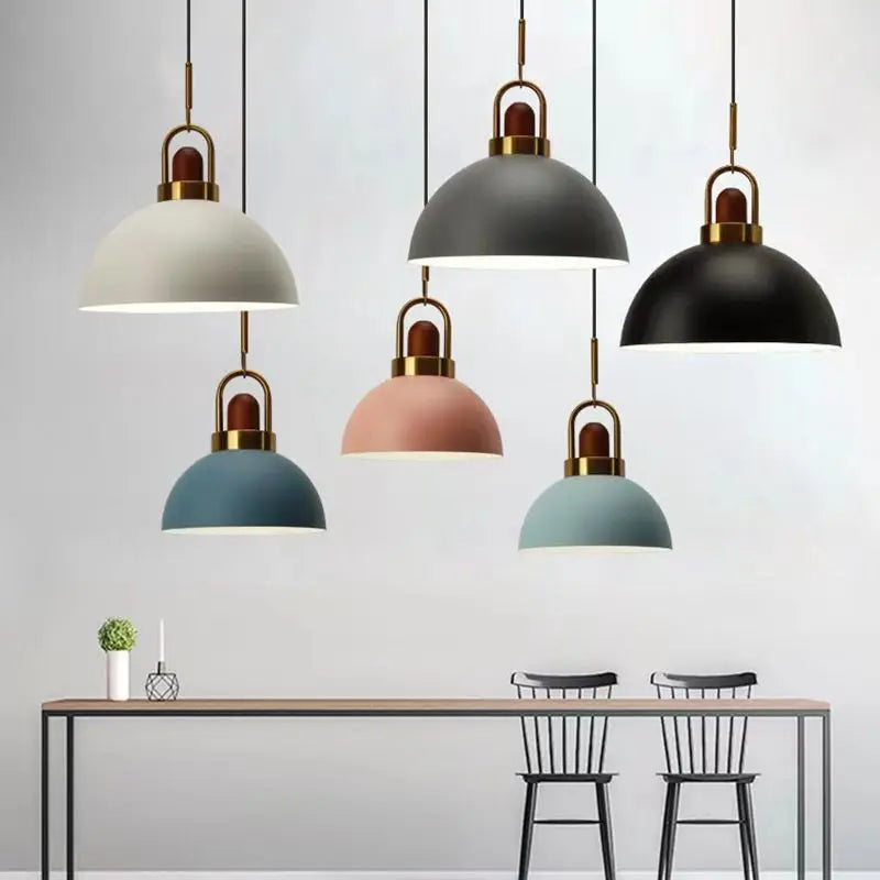 Afralia™ Nordic Metal LED Pendant Lights for Kitchen Dining Room Bedroom Bar Counter