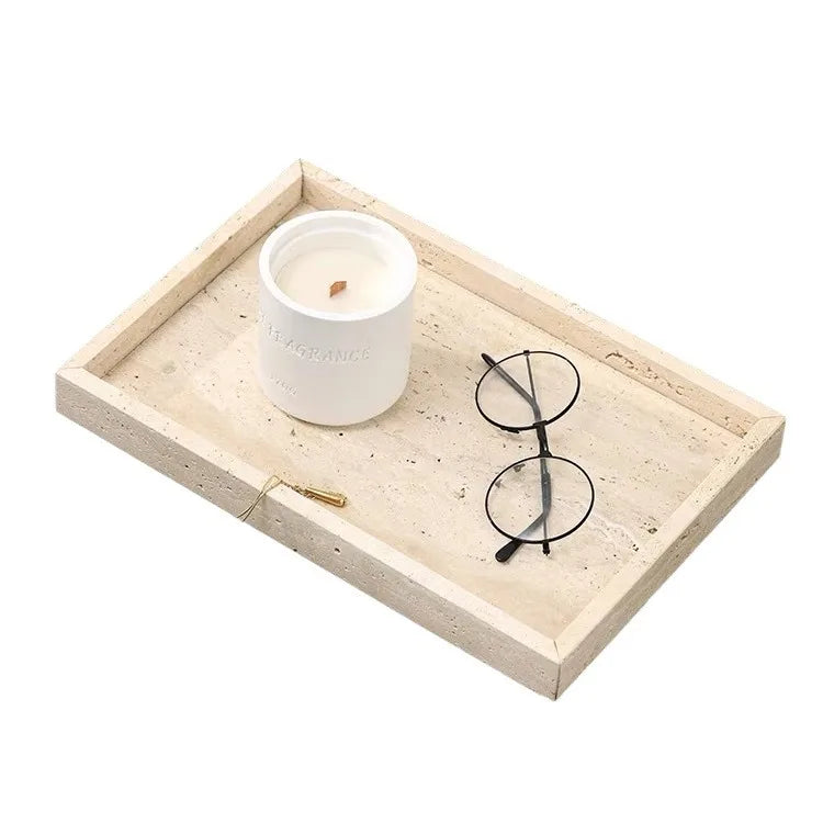 Afralia™ Marble Vanity Tray for Cosmetics and Perfume Organizing