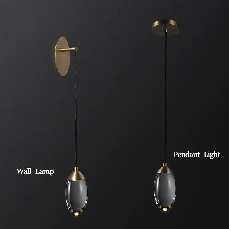Afralia™ Crystal LED Wall Light: Elegant Copper Lighting for Bedroom, Living Room, Staircase