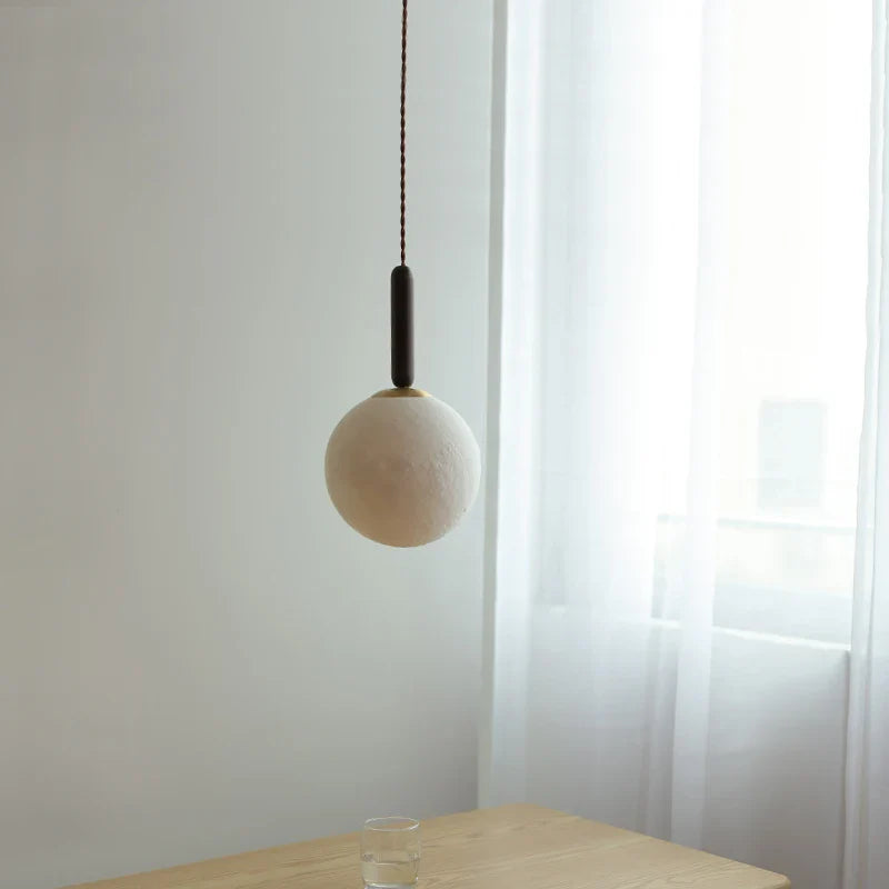 Afralia™ White Globe Glass LED Pendant Light Fixture with Walnut Wood, Adjustable, Nordic Modern Style