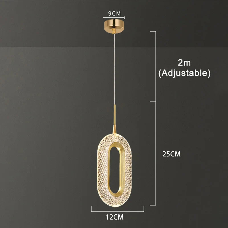 Afralia™ Nordic Crystal LED Pendant Lamp: Modern Chandelier for Bedroom and Living Room