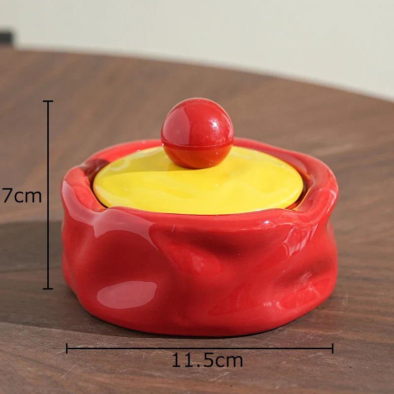 Afralia™ Ceramic Irregular Shape Ashtray for Smoking - Colorful Table Accessories
