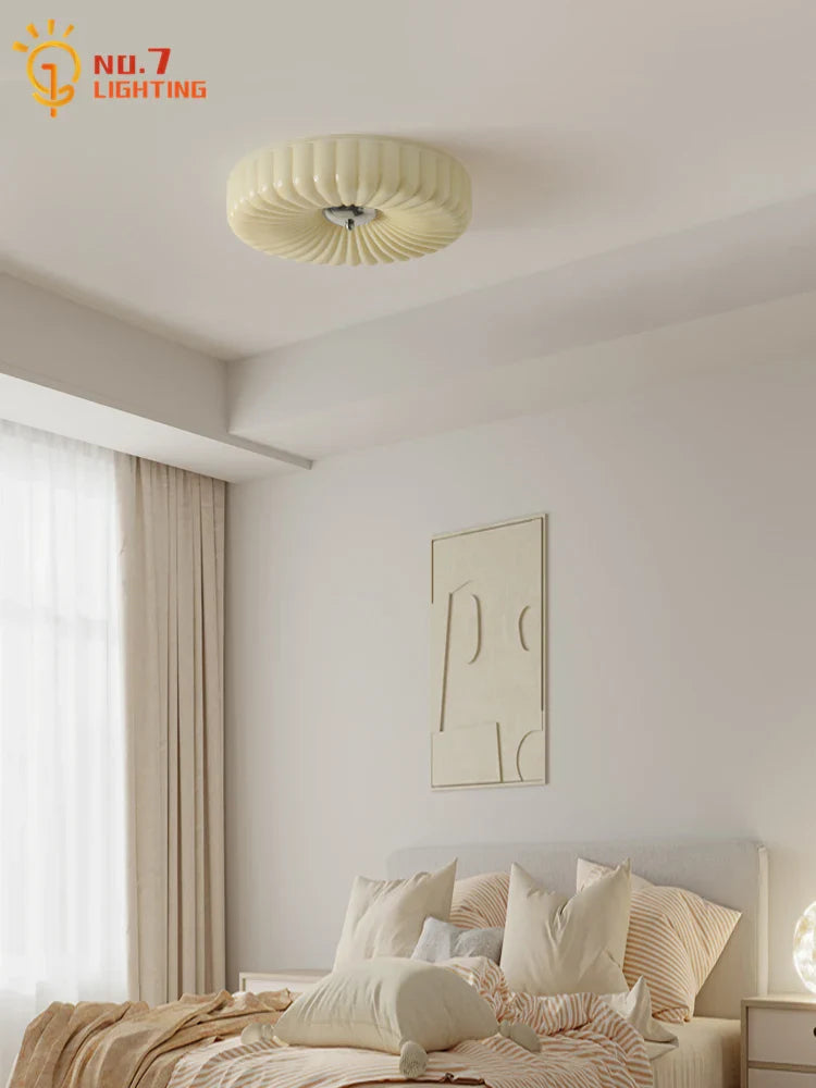 Afralia™ Cream Glass Wind Ceiling Light Vintage Design Medieval Hanging Lamp