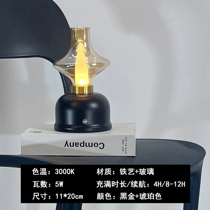 Afralia™ Touch Dimming Table Lamp Cream Wind Night Light for Bedroom and Study