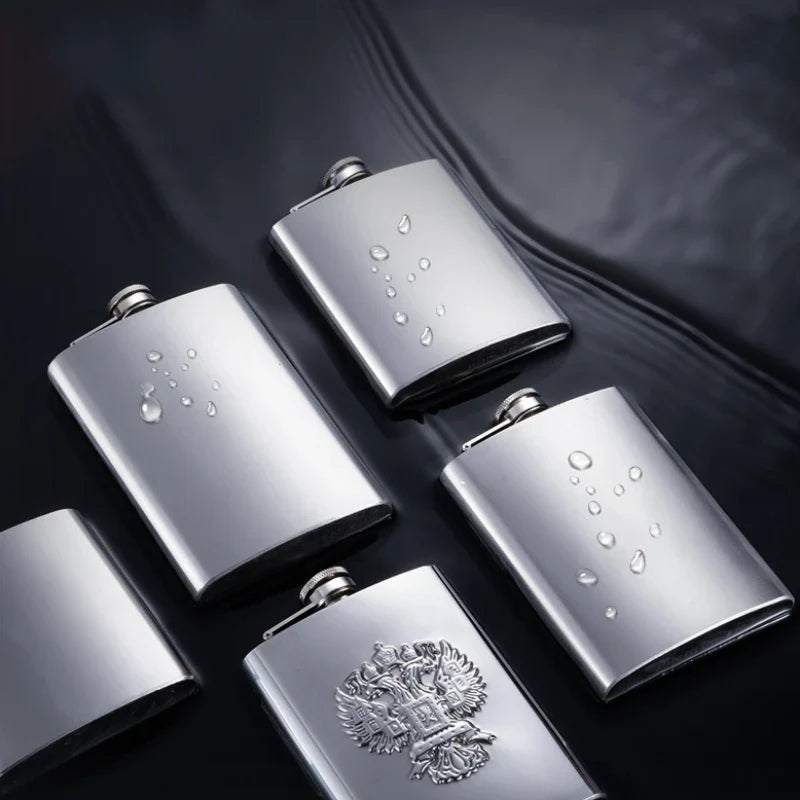 Afralia™ Stainless Steel Hip Flask for Wine Whisky, Portable Travel Drinkware