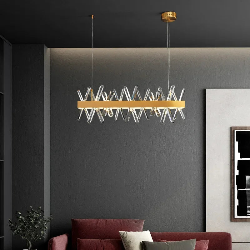 Afralia™ Luxury Crystal LED Chandelier for Modern Dining Room Decor