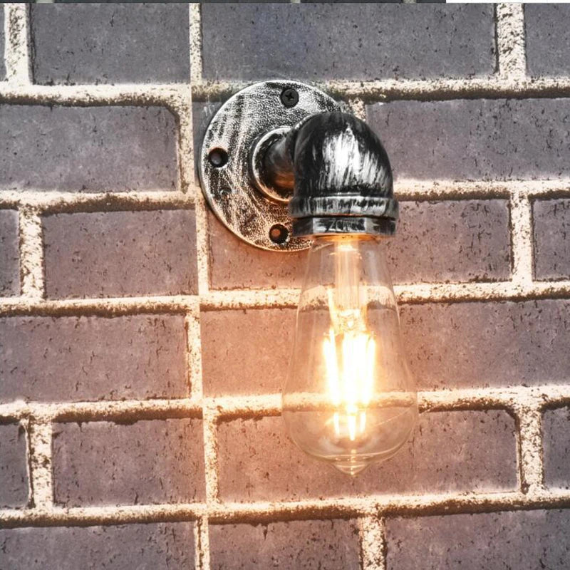 Afralia™ Industrial Iron Pipe Wall Sconce for Bedroom, Bar, Cafe, Restaurant, Aisle, and TV Background
