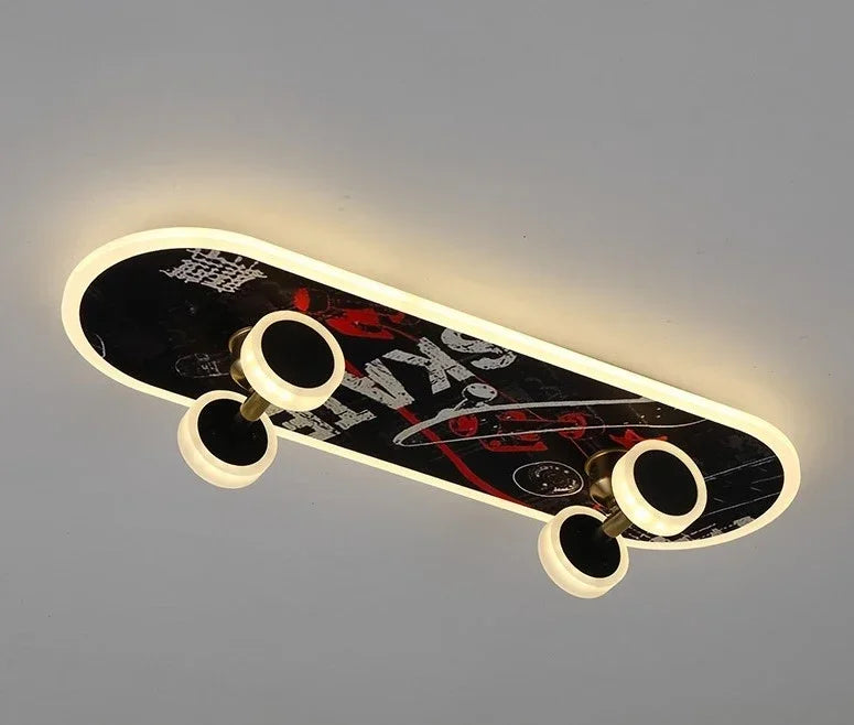 Afralia™ Skateboard Ceiling Lights: Modern Nordic Design for Children's Room, Boy/Girl Living Decor