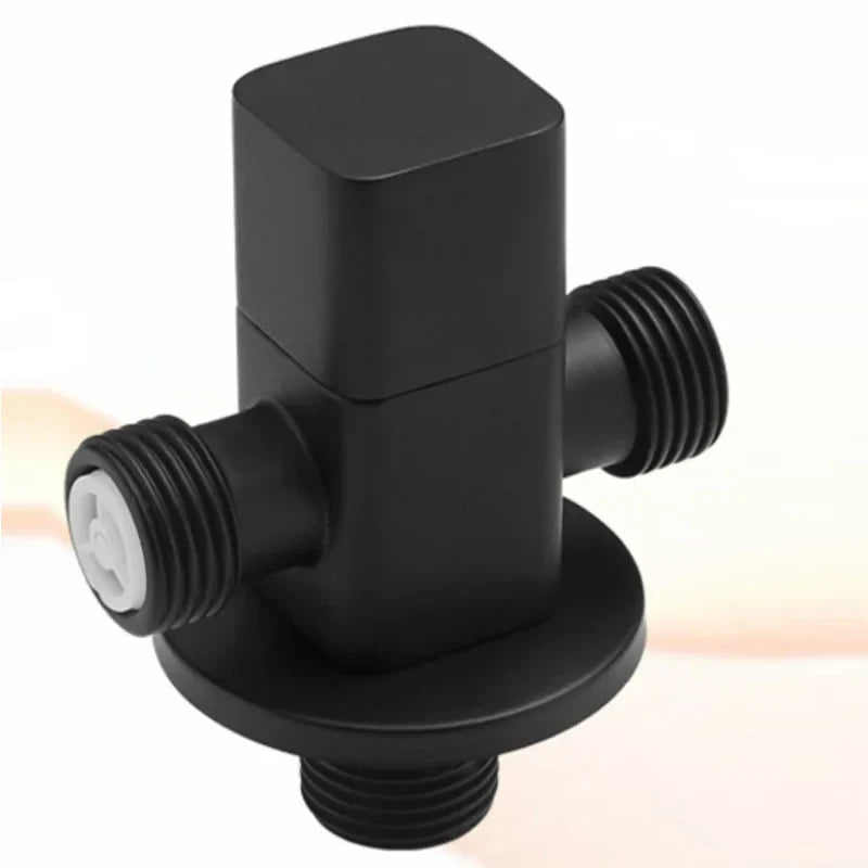 Afralia™ Matte Black Brass Triangle Valve for Water Control - Chrome Copper Sewer Tap Valve
