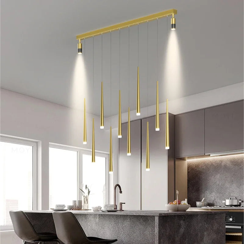 Afralia™ Long Strip Spotlight Pendant Lamp: Modern Chandelier for Living, Dining, Bedroom, Hall Lighting